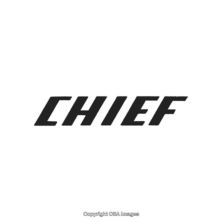 Black Bold Chief Text on White Background with Strong Typography