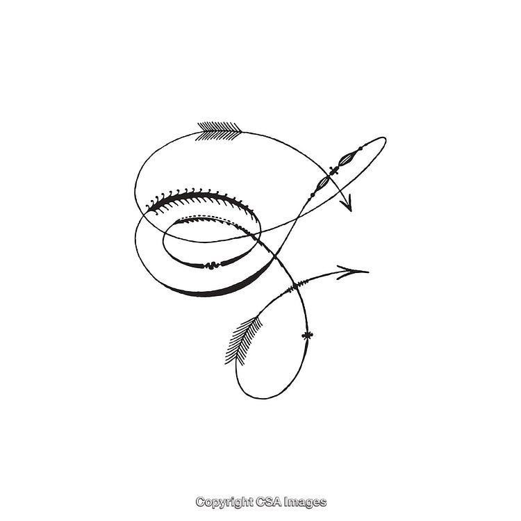 Decorative Black And White Abstract Arrow Design With Intricate Detail