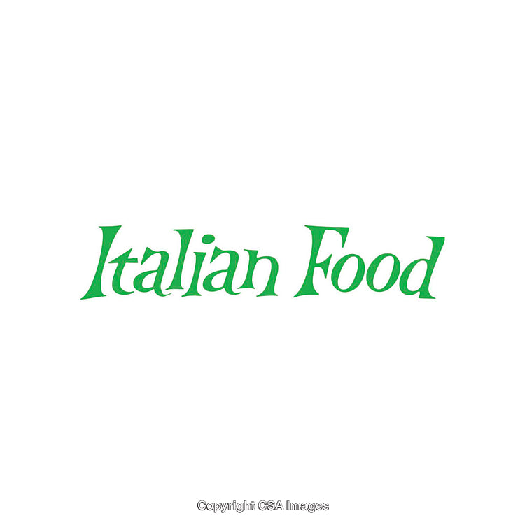 Elegant Green Typography Displaying the Phrase Italian Food on White Background