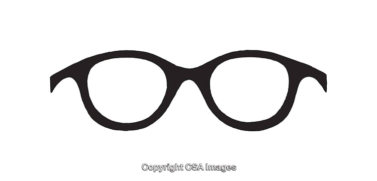 Minimalistic Black and White Illustration of Classic Eyeglasses Frame