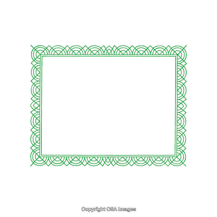 Elegant Green Geometric Border Frame on White Background