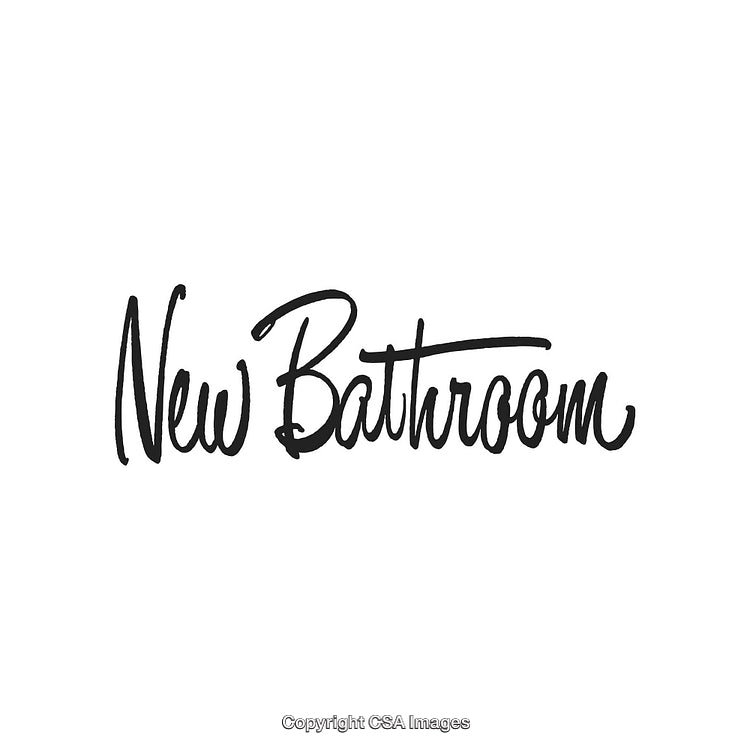 Modern Hand-Drawn Typography Featuring 'New Bathroom' Text in Bold Script Font