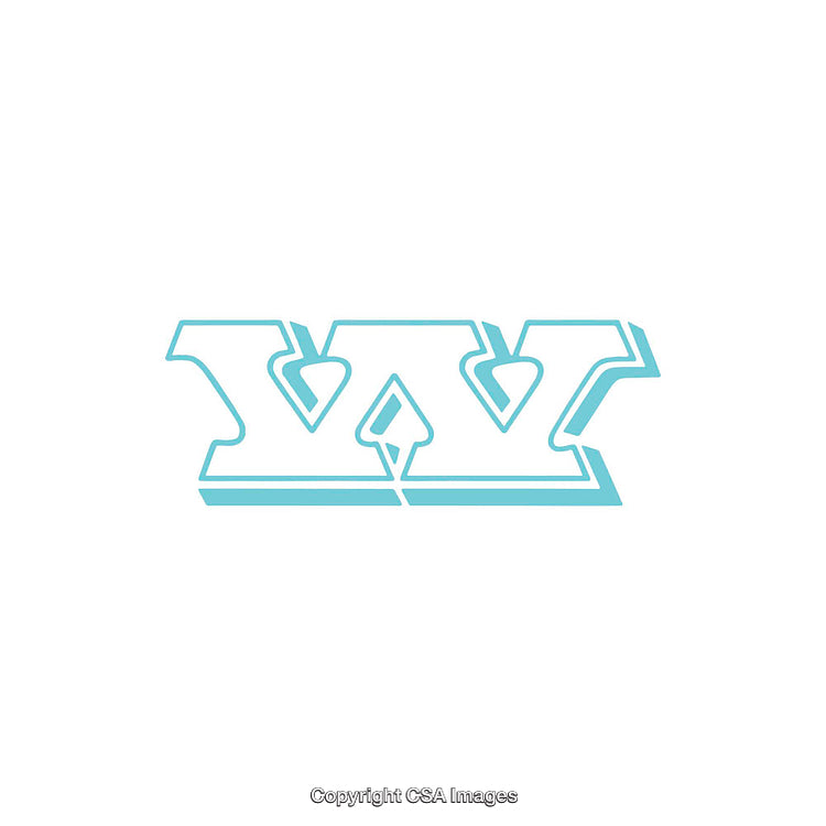 Stylized Light Blue Letter W in Unique Design on White Background