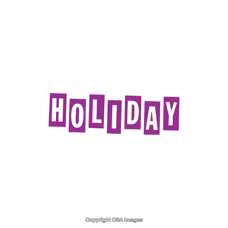 Purple Holiday Typography Display on a Clean White Background