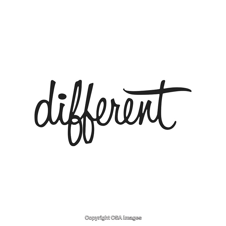 Inspirational Handwritten Text Illustration Featuring the Word 'Different' in Stylish Font