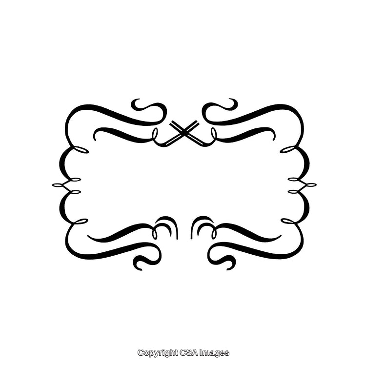 Elegant Ornamental Black and White Border With Decorative Swirls and Design