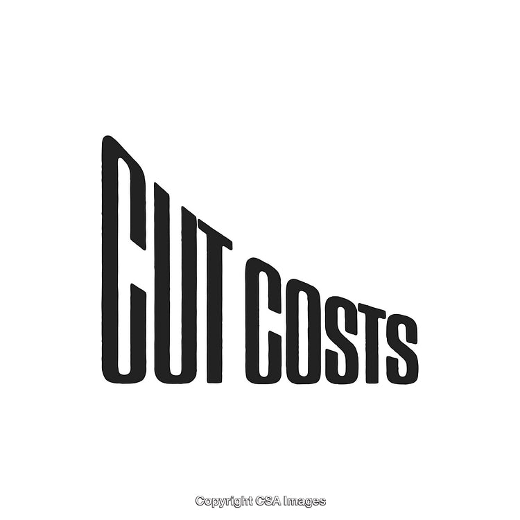 Black Typography Design Featuring the Phrase Cut Costs on a White Background