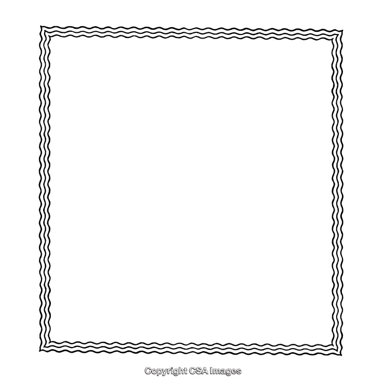 Elegant Black and White Border with Wavy Pattern Design