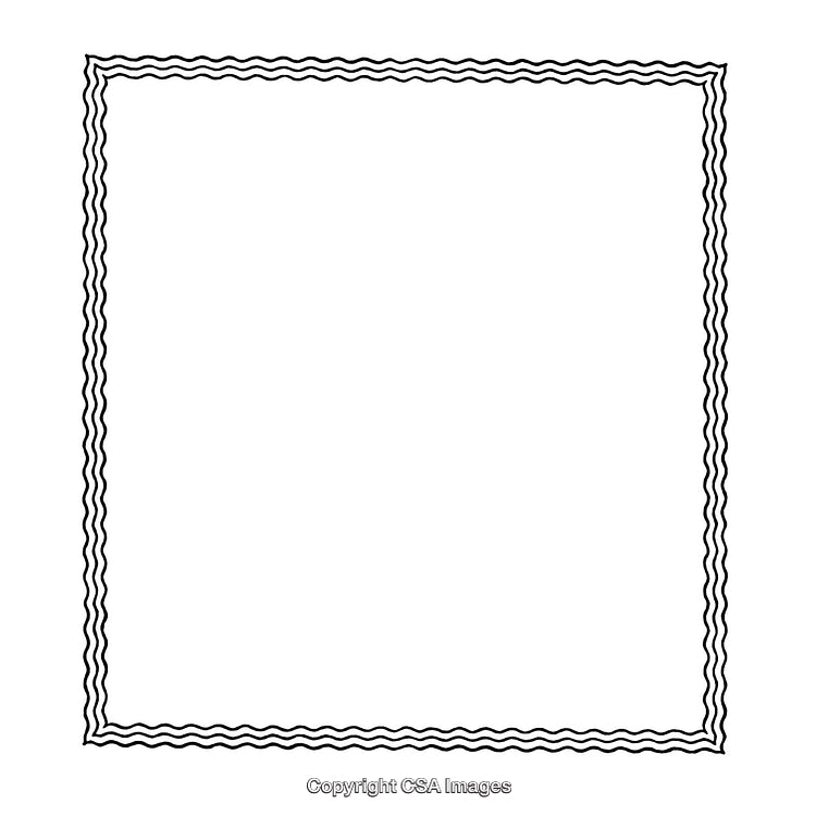 Elegant Black and White Border with Wavy Pattern Design