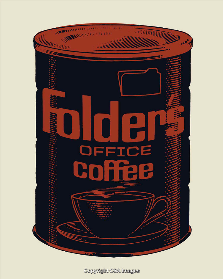 Vintage Coffee Tin with Stylized Label and Retro Design