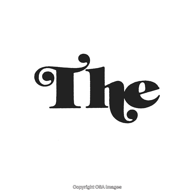 Elegant Black Calligraphic Typography Depicting the Word 'The' on White Background