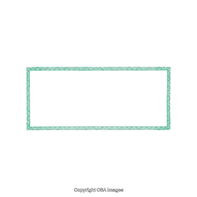 Rectangular Green Frame with Decorative Pattern Design on White Background