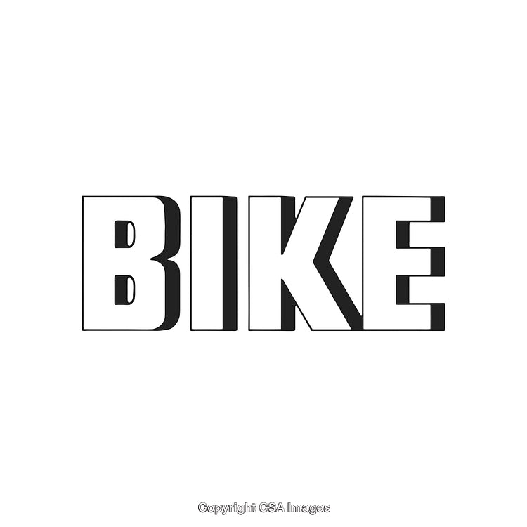 Bold Black Text Displaying the Word Bike on White Background