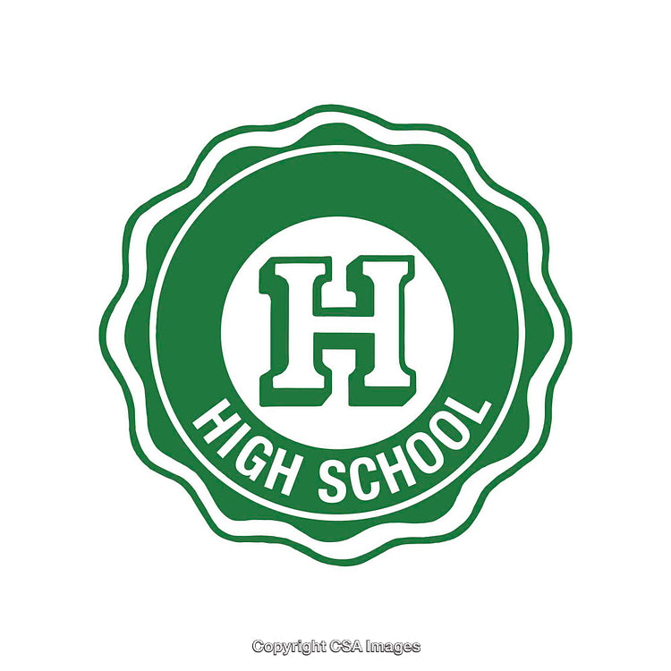 Green High School Emblem Featuring Letter H in Circular Design