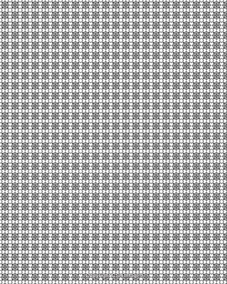 Black and White Pattern with Symmetrical Abstract Geometrical Design
