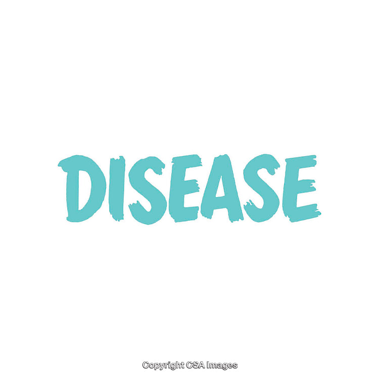 Text Illustration Featuring the Word 'Disease' in Bold Turquoise Font