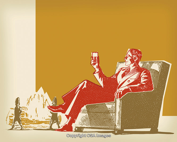 Businessman Relaxing with a Drink