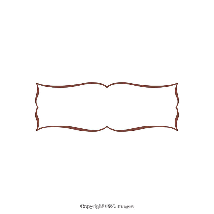 Simple Ornamental Frame Design with Wavy Borders in Brown on White Background