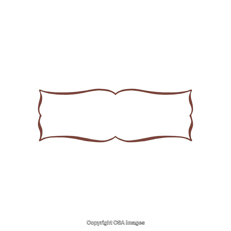 Simple Ornamental Frame Design with Wavy Borders in Brown on White Background