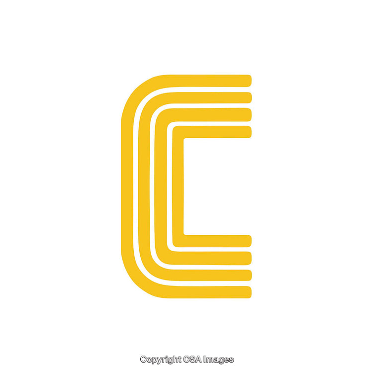 Modern Minimalist Design Featuring the Yellow Letter C in Flat Artwork