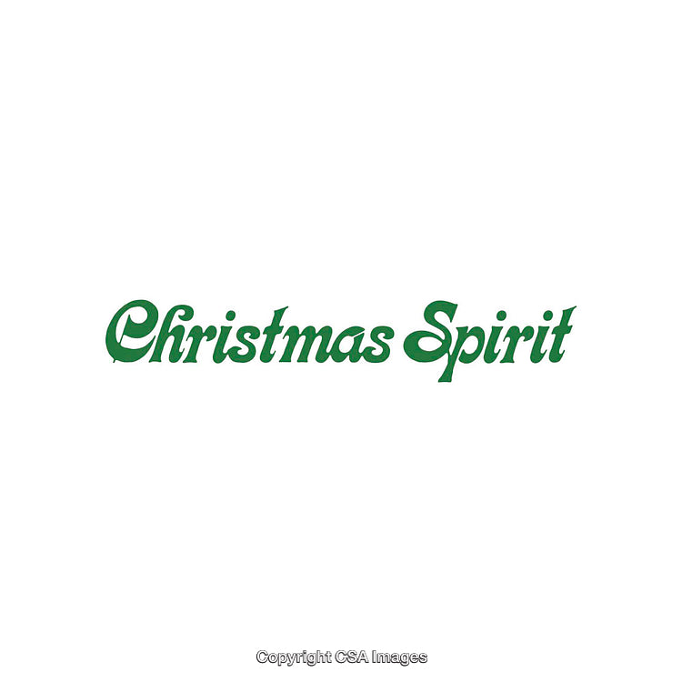 Green Christmas Spirit Text Design on White Background