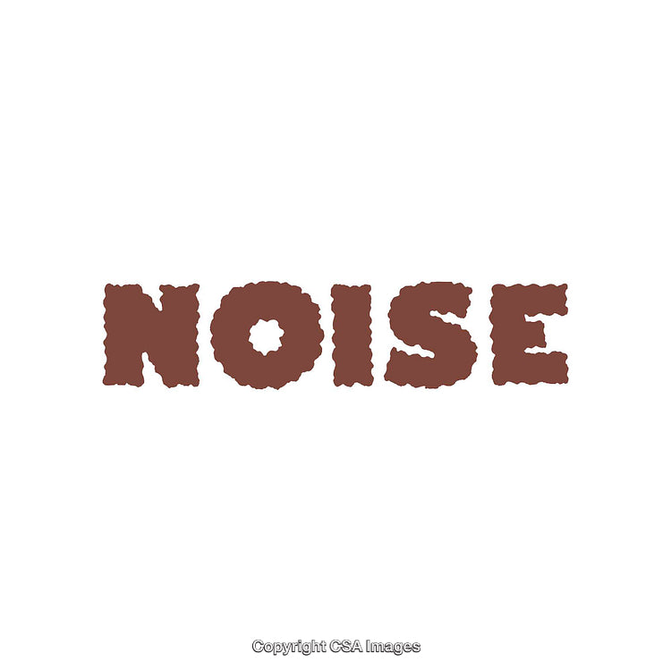 Noise Text Design with Bold Abstract Typography on White Background
