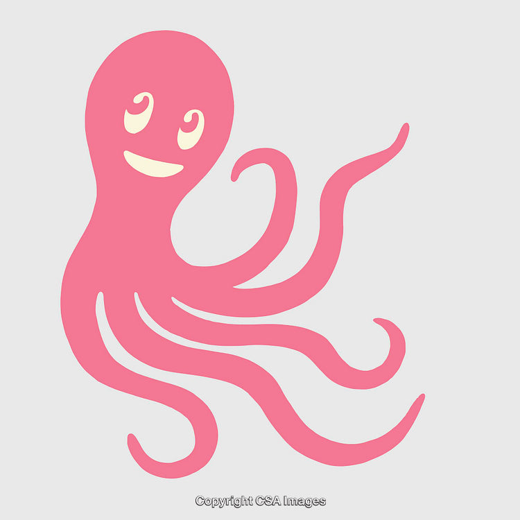 Cheerful Pink Octopus Illustration With a Fun Nautical Theme