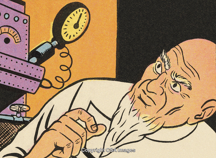 Vintage Science Fiction Illustration Featuring A Curious Character And Futuristic Machine