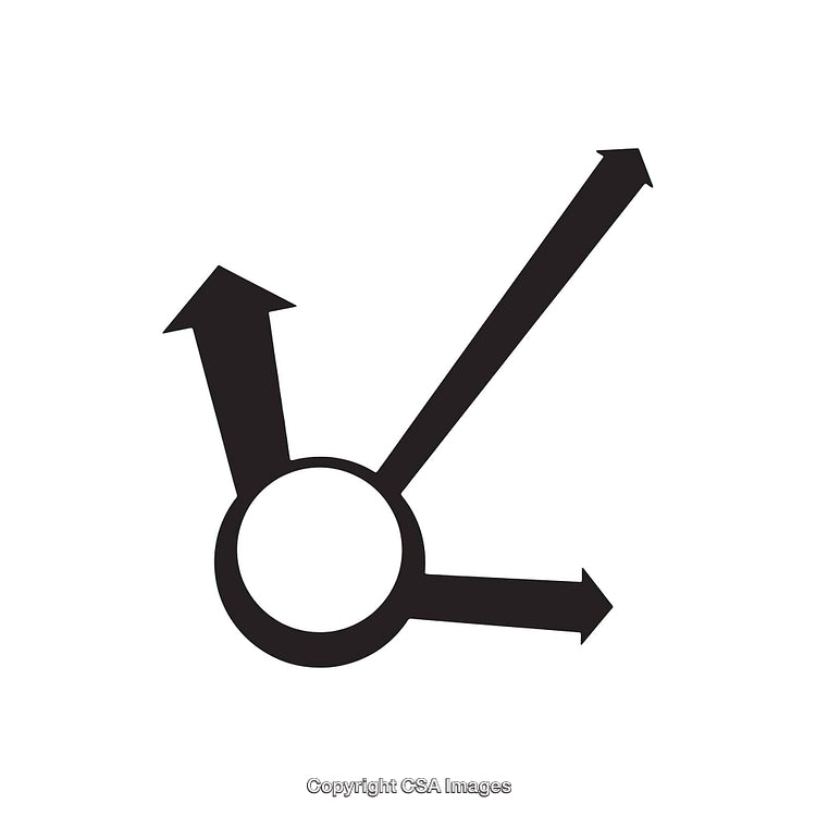 Black Symbolic Diagram With Arrows Pointing in Different Directions