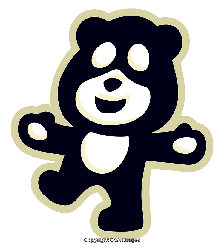 Playful Illustration of a Dancing Panda Bear With A Cheerful Expression