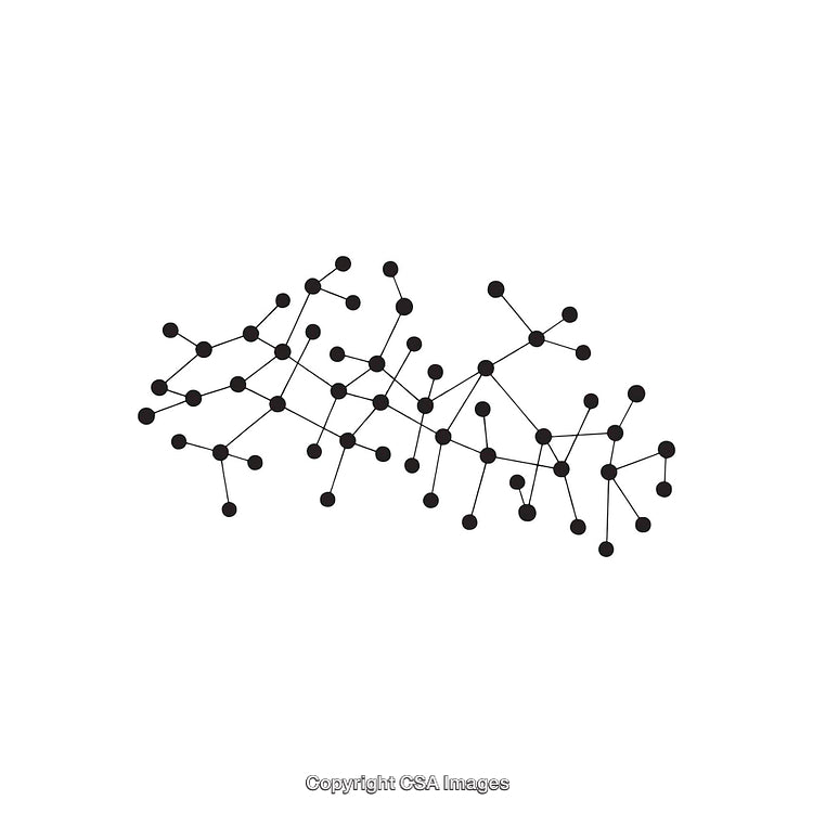 Abstract Black and White Network Dot Connection Graphic Illustration