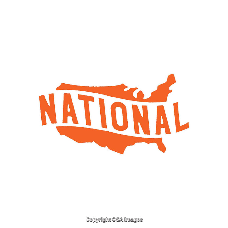 Bold Lettering Overlaying United States Map Illustration in Monotone Design