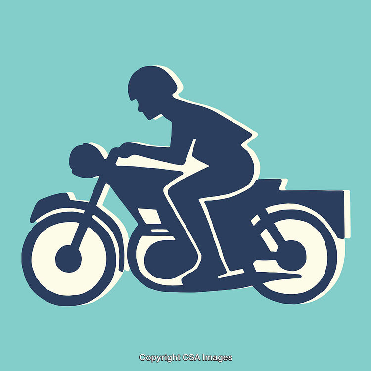 Silhouette Illustration of Motorcyclist Riding Vehicle on Colorful Background