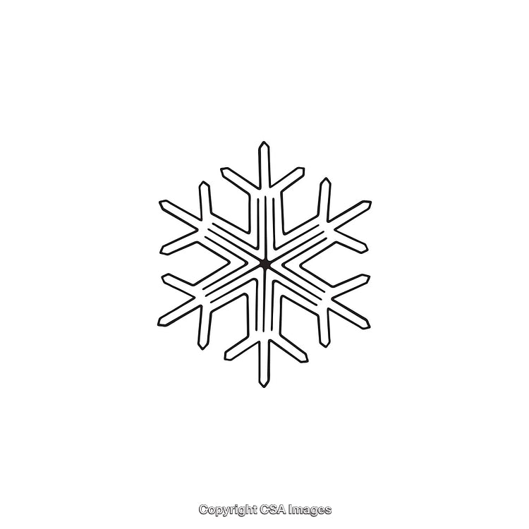 Black and White Illustration of a Geometric Snowflake Design