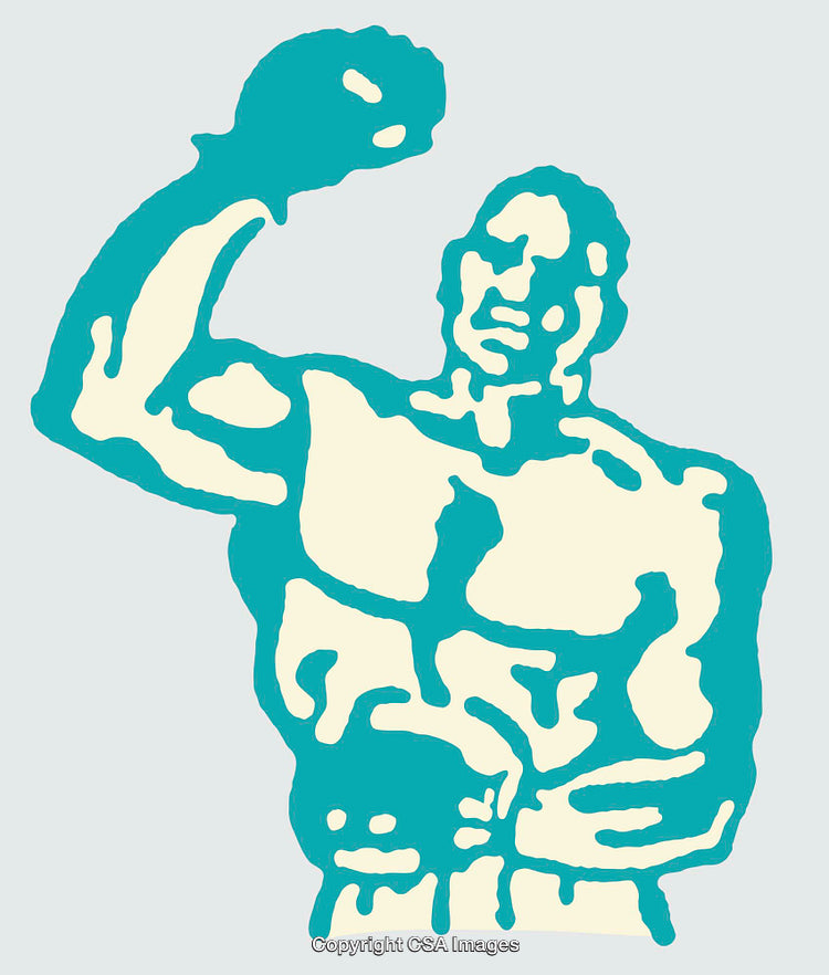 Abstract Athletic Line Art Illustration Featuring a Victorious Pose