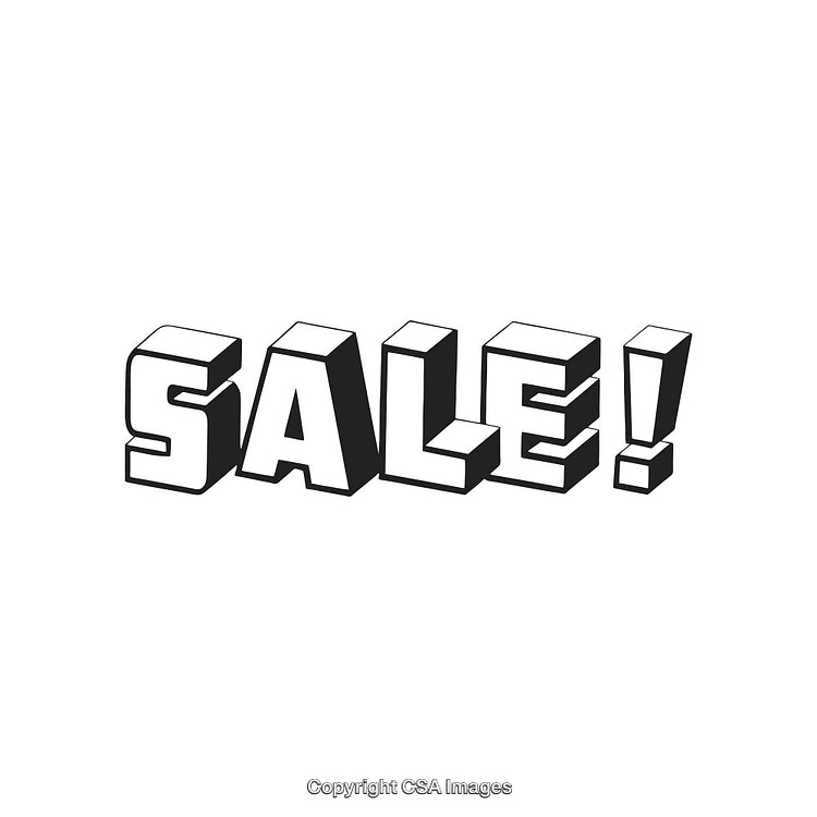 Bold 3D Text Displaying the Word 'Sale' on White Background