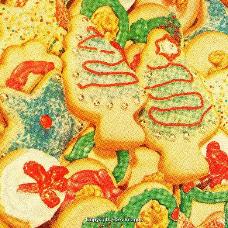 Festive Assortment of Holiday Cookies Decorated for the Christmas Season