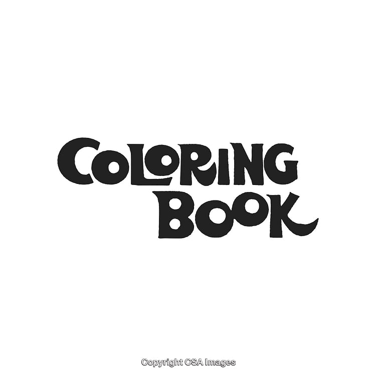 Bold Black Text Reading 'Coloring Book' on White Background