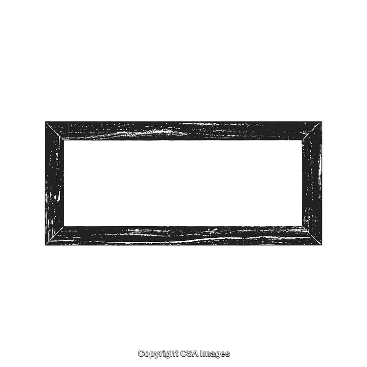 Vintage Black and White Grunge Wooden Frame Border Illustration
