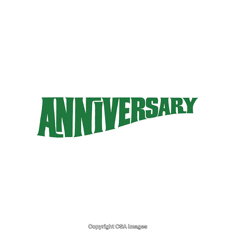 Green Typography Design Celebrating An Anniversary on a Clean White Background