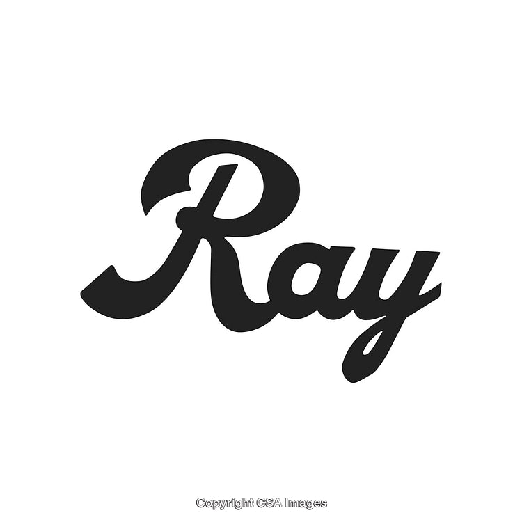 Elegant Black Calligraphy Logo with the Name 'Ray' in Stylish Font