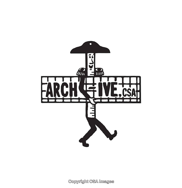 Creative Black and White Illustration of Archive Character Design