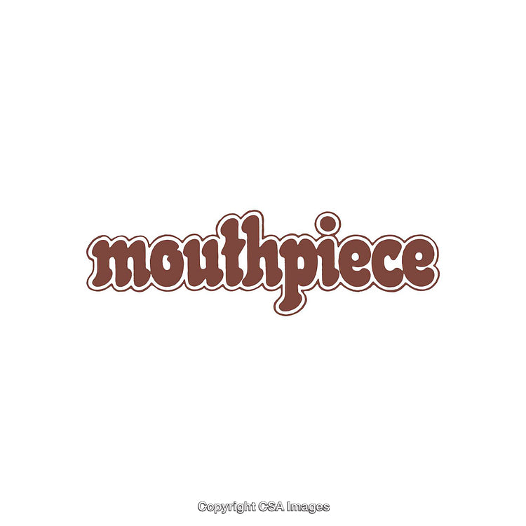 Retro Style Bold Text Featuring the Word Mouthpiece in Brown Colors