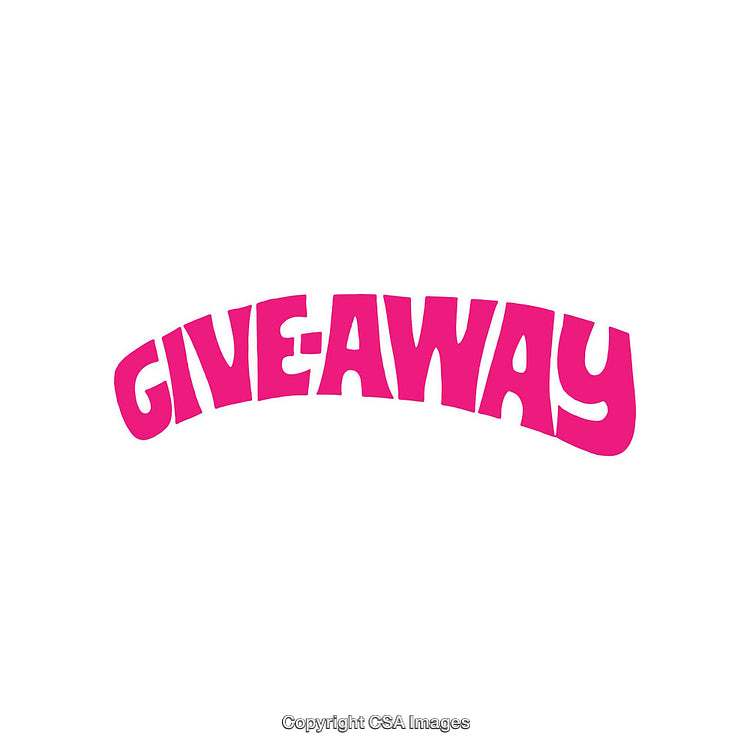 Pink Giveaway Text Design on White Background with Retro Typography