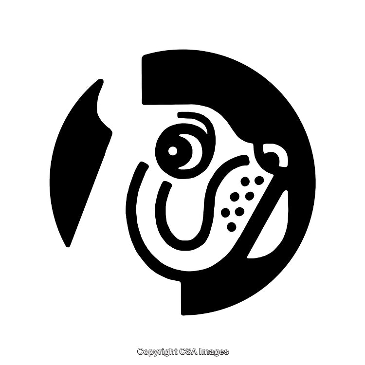 Abstract Black and White Illustration of a Geometric Animal