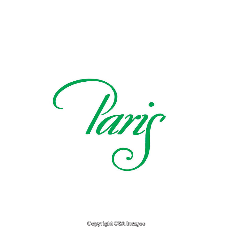 Elegant Typography of the Word 'Paris' in Green Color