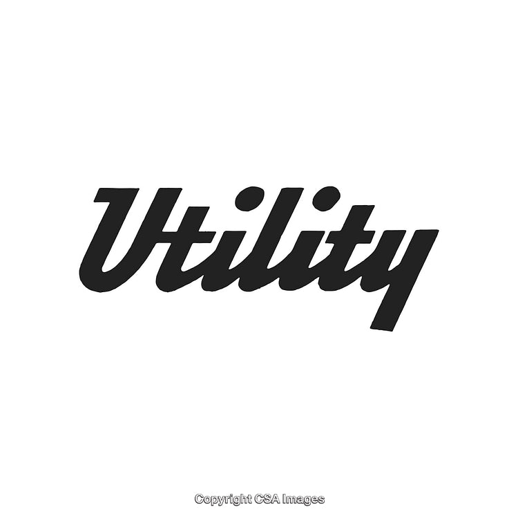 Bold Artistic Typography Design Featuring the Word Utility in Dynamic Font