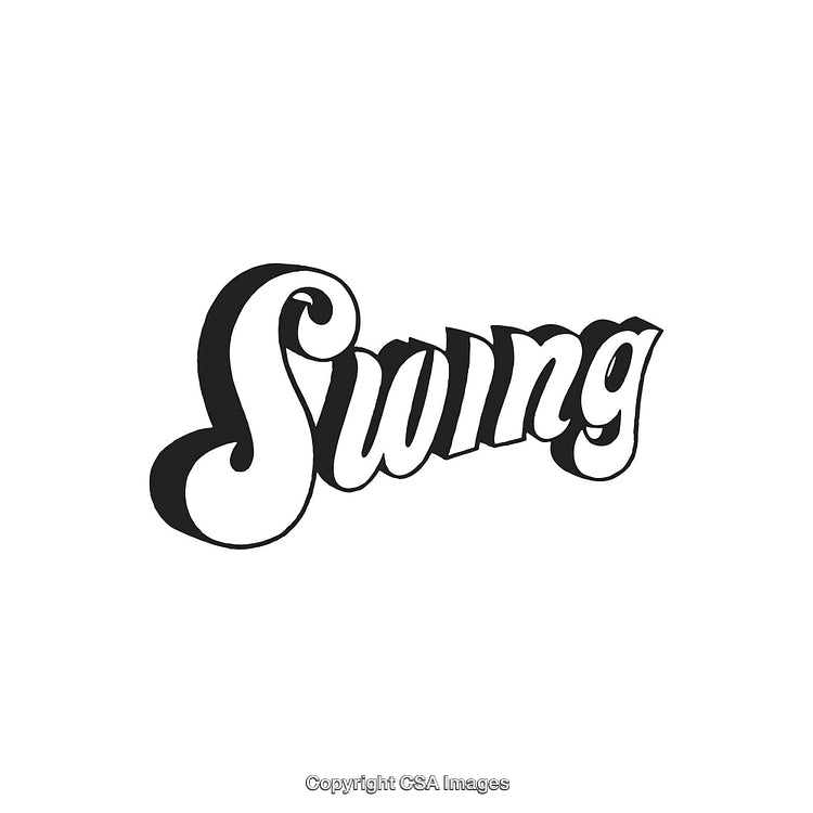 Retro Swing Typography Design with a Bold and Stylish Black and White Theme