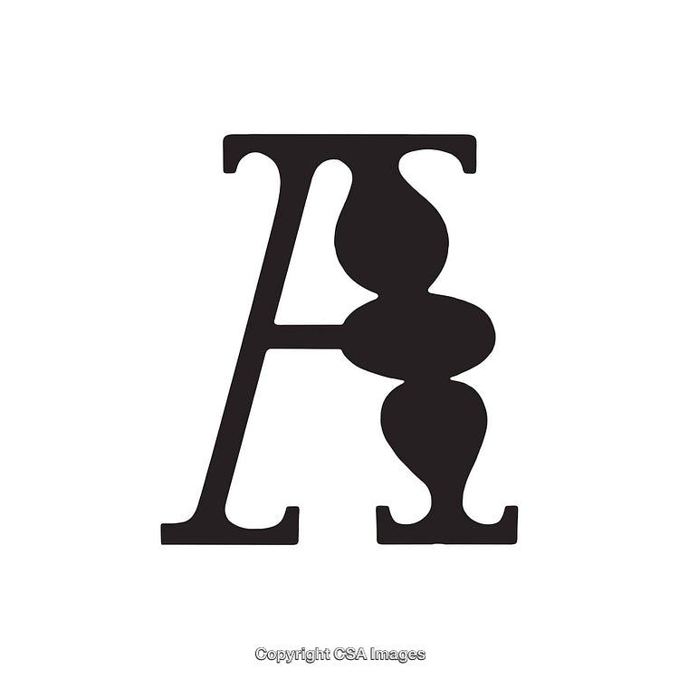 Creative Black Letter A with Artistic Design Elements