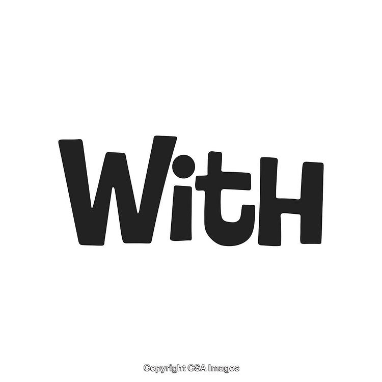 Bold Black Typography Displaying the Word 'With' on a White Background
